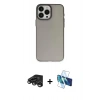 MARSİLYAN™- iPhone 15 Pro Kılıf Ahenk Çizgi Prime - Siyah 3D Antistatik Seramik Nano Ekran Koruyucu + Raze Metal Kamera Lens - TMGI