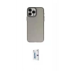 MARSİLYAN™- iPhone 15 Pro Kılıf Ahenk Çizgi Prime - Siyah Bilvis 0.18mm Plus Cam Ekran Koruyucu