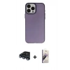 MARSİLYAN™- iPhone 15 Pro Kılıf Ahenk Çizgi Prime - Siyah Bilvis 3D Mat Cam Ekran Koruyucu + Raze Metal Kamera Lens - LT