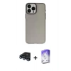 MARSİLYAN™- iPhone 15 Pro Kılıf Ahenk Çizgi Prime - Siyah Bilvis 5in1 3D Magic Cam Ekran Koruyucu + Raze Metal Kamera Lens - LT