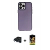 MARSİLYAN™- iPhone 15 Pro Kılıf Ahenk Çizgi Prime - Siyah Buffer Cam Ekran Koruyucu + Raze Metal Kamera Lens - LT