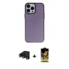 MARSİLYAN™- iPhone 15 Pro Kılıf Ahenk Çizgi Prime - Siyah Buffer Cam Ekran Koruyucu + Raze Metal Kamera Lens - SH