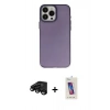 MARSİLYAN™- iPhone 15 Pro Kılıf Ahenk Çizgi Prime - Siyah Joko 5D Cam + Raze Metal Kamera Lens - SH