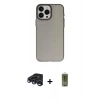 MARSİLYAN™- iPhone 15 Pro Kılıf Ahenk Çizgi Prime - Siyah Joko Magic 5D Hayalet Cam + Raze Metal Kamera Lens - LT