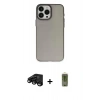 MARSİLYAN™- iPhone 15 Pro Kılıf Ahenk Çizgi Prime - Siyah Joko Magic 5D Hayalet Cam + Raze Metal Kamera Lens - SH