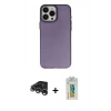 MARSİLYAN™- iPhone 15 Pro Kılıf Ahenk Çizgi Prime - Siyah Polymer Nano Ekran Koruyucu + Raze Metal Kamera Lens - GS