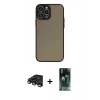 MARSİLYAN™- iPhone 15 Pro Kılıf Ahenk Çizgi Serisi - Şeffaf 360 Full Body Arka Koruyucu + Raze Metal Kamera Lens - TMGI
