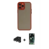 MARSİLYAN™- iPhone 15 Pro Kılıf Ahenk Çizgi Serisi - Şeffaf 360 Full Body Arka Koruyucu + Raze Metal Kamera Lens - TMGI