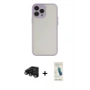 MARSİLYAN™- iPhone 15 Pro Kılıf Ahenk Çizgi Serisi - Şeffaf Pasifik Cam Ekran Koruyucu + Raze Metal Kamera Lens - SH