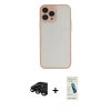 MARSİLYAN™- iPhone 15 Pro Kılıf Ahenk Çizgi Serisi - Şeffaf Pasifik Cam Ekran Koruyucu + Raze Metal Kamera Lens - SH