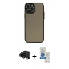 MARSİLYAN™- iPhone 15 Pro Kılıf Ahenk Çizgi Serisi - Şeffaf Royal Nano Ekran Koruyucu + Raze Metal Kamera Lens - SH