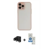 MARSİLYAN™- iPhone 15 Pro Kılıf Ahenk Çizgi Serisi - Şeffaf Royal Nano Ekran Koruyucu + Raze Metal Kamera Lens - SH
