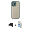 MARSİLYAN™- iPhone 15 Pro Kılıf Ahenk Çizgi Serisi - Şeffaf Royal Nano Ekran Koruyucu + Raze Metal Kamera Lens - SH