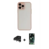 MARSİLYAN™- iPhone 15 Pro Kılıf Ahenk Çizgi Serisi - Siyah 360 Mat Full Body Arka Koruyucu + Raze Metal Kamera Lens - GS