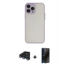 MARSİLYAN™- iPhone 15 Pro Kılıf Ahenk Çizgi Serisi - Siyah 3D Antistatik Hayalet Cam Ekran Koruyucu + Raze Metal Kamera Lens - LT