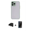 MARSİLYAN™- iPhone 15 Pro Kılıf Ahenk Çizgi Serisi - Siyah 3D Antistatik Hayalet Cam Ekran Koruyucu + Raze Metal Kamera Lens - SH