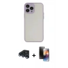 MARSİLYAN™- iPhone 15 Pro Kılıf Ahenk Çizgi Serisi - Siyah 3D Antistatik Mat Seramik Nano Ekran Koruyucu + Raze Metal Kamera Lens - LT