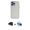 MARSİLYAN™- iPhone 15 Pro Kılıf Ahenk Çizgi Serisi - Siyah 3D Antistatik Seramik Nano Ekran Koruyucu + Raze Metal Kamera Lens - LT