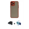 MARSİLYAN™- iPhone 15 Pro Kılıf Ahenk Çizgi Serisi - Siyah 3D Antistatik Seramik Nano Ekran Koruyucu + Raze Metal Kamera Lens - LT