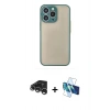 MARSİLYAN™- iPhone 15 Pro Kılıf Ahenk Çizgi Serisi - Siyah 3D Antistatik Seramik Nano Ekran Koruyucu + Raze Metal Kamera Lens - GS