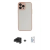 MARSİLYAN™- iPhone 15 Pro Kılıf Ahenk Çizgi Serisi - Siyah Bilvis 0.18mm Plus Cam Ekran Koruyucu + Raze Metal Kamera Lens - TMGI