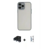 MARSİLYAN™- iPhone 15 Pro Kılıf Ahenk Çizgi Serisi - Siyah Bilvis 0.18mm Plus Cam Ekran Koruyucu + Raze Metal Kamera Lens - LT