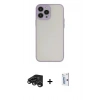 MARSİLYAN™- iPhone 15 Pro Kılıf Ahenk Çizgi Serisi - Siyah Bilvis 0.18mm Plus Cam Ekran Koruyucu + Raze Metal Kamera Lens - TMGI