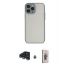 MARSİLYAN™- iPhone 15 Pro Kılıf Ahenk Çizgi Serisi - Siyah Bilvis 3D Cam Ekran Koruyucu + Raze Metal Kamera Lens - LT