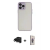 MARSİLYAN™- iPhone 15 Pro Kılıf Ahenk Çizgi Serisi - Siyah Bilvis 3D Cam Ekran Koruyucu + Raze Metal Kamera Lens - SH