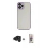 MARSİLYAN™- iPhone 15 Pro Kılıf Ahenk Çizgi Serisi - Siyah Bilvis 3D Cam Ekran Koruyucu + Raze Metal Kamera Lens - TMGI