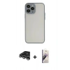 MARSİLYAN™- iPhone 15 Pro Kılıf Ahenk Çizgi Serisi - Siyah Bilvis 3D Mat Cam Ekran Koruyucu + Raze Metal Kamera Lens - GS