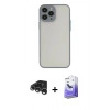 MARSİLYAN™- iPhone 15 Pro Kılıf Ahenk Çizgi Serisi - Siyah Bilvis 5in1 5D Magic Hayalet Cam Ekran Koruyucu + Raze Metal Kamera Lens - GS