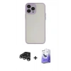 MARSİLYAN™- iPhone 15 Pro Kılıf Ahenk Çizgi Serisi - Siyah Bilvis 5in1 5D Magic Hayalet Cam Ekran Koruyucu + Raze Metal Kamera Lens - GS