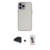 MARSİLYAN™- iPhone 15 Pro Kılıf Ahenk Çizgi Serisi - Siyah Joko 5D Cam + Raze Metal Kamera Lens - LT