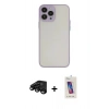 MARSİLYAN™- iPhone 15 Pro Kılıf Ahenk Çizgi Serisi - Siyah Joko 5D Cam + Raze Metal Kamera Lens - SH