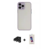 MARSİLYAN™- iPhone 15 Pro Kılıf Ahenk Çizgi Serisi - Siyah Joko 5D Cam + Raze Metal Kamera Lens - TMGI