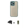 MARSİLYAN™- iPhone 15 Pro Kılıf Ahenk Çizgi Serisi - Siyah Joko Magic 5D Hayalet Cam + Raze Metal Kamera Lens - GS
