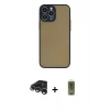 MARSİLYAN™- iPhone 15 Pro Kılıf Ahenk Çizgi Serisi - Siyah Joko Magic 5D Hayalet Cam + Raze Metal Kamera Lens - GS