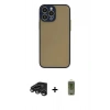 MARSİLYAN™- iPhone 15 Pro Kılıf Ahenk Çizgi Serisi - Siyah Joko Magic 5D Hayalet Cam + Raze Metal Kamera Lens - TMGI