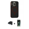 MARSİLYAN™- iPhone 15 Pro Kılıf Ahenk Form Serisi - Şeffaf 360 Full Body Arka Koruyucu + Raze Metal Kamera Lens - LT