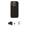 MARSİLYAN™- iPhone 15 Pro Kılıf Ahenk Form Serisi - Siyah Bilvis 0.18mm Plus Cam Ekran Koruyucu + Raze Metal Kamera Lens - TMGI