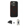 MARSİLYAN™- iPhone 15 Pro Kılıf Ahenk Form Serisi - Siyah Bilvis Hayalet Cam Ekran Koruyucu + Raze Metal Kamera Lens - GS