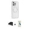 MARSİLYAN™- iPhone 15 Pro Kılıf Ahenk Işık Serisi - Şeffaf Pasifik Cam Ekran Koruyucu + Raze Metal Kamera Lens - GS
