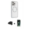 MARSİLYAN™- iPhone 15 Pro Kılıf Ahenk Işık Serisi - Siyah 360 Mat Full Body Arka Koruyucu + Raze Metal Kamera Lens - SH