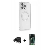 MARSİLYAN™- iPhone 15 Pro Kılıf Ahenk Işık Serisi - Siyah 360 Mat Full Body Arka Koruyucu + Raze Metal Kamera Lens - TMGI