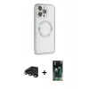 MARSİLYAN™- iPhone 15 Pro Kılıf Ahenk Işık Serisi - Siyah 360 Mat Full Body Arka Koruyucu + Raze Metal Kamera Lens - TMGI