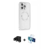 MARSİLYAN™- iPhone 15 Pro Kılıf Ahenk Işık Serisi - Siyah 3D Antistatik Seramik Nano Ekran Koruyucu + Raze Metal Kamera Lens - SH