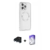 MARSİLYAN™- iPhone 15 Pro Kılıf Ahenk Işık Serisi - Siyah Bilvis 5in1 3D Magic Cam Ekran Koruyucu + Raze Metal Kamera Lens - LT