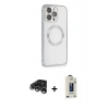 MARSİLYAN™- iPhone 15 Pro Kılıf Ahenk Işık Serisi - Siyah Bilvis Hayalet Cam Ekran Koruyucu + Raze Metal Kamera Lens - GS
