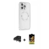 MARSİLYAN™- iPhone 15 Pro Kılıf Ahenk Işık Serisi - Siyah Buffer Cam Ekran Koruyucu + Raze Metal Kamera Lens - GS